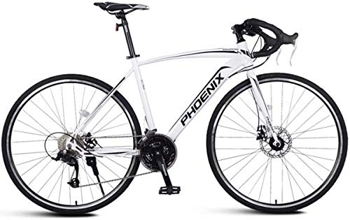 Bicicletas de carretera : LXC Bicicleta De Carretera Bicicleta Marco De Acero De Alto Carbono 27 Bicicleta De Velocidad Variable, Adecuado para Estudiantes Ciudad Bicicleta Multiusos Unisex, Blanco
