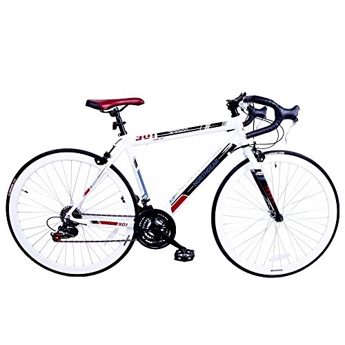 Bicicletas de carretera : North Gear 901 Shimano - Bicicleta de 21 velocidades, blanco