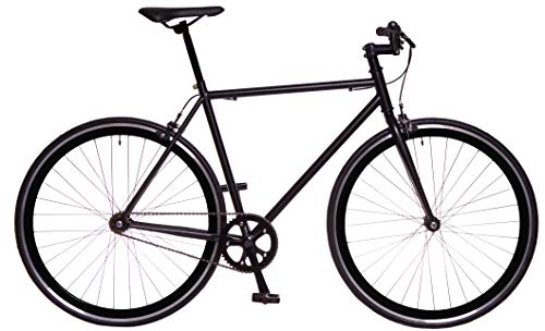 Bicicletas de carretera : RAY Fixie Negra Bicicleta Urbana con Llantas de Perfil 40 (Talla 53)