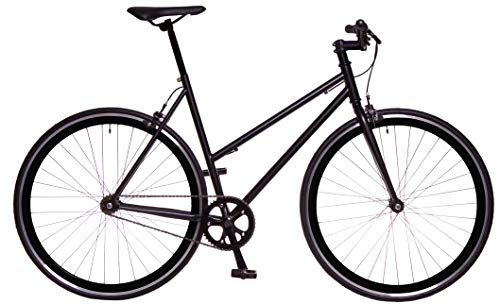 Bicicletas de carretera : RAY Pixie Negra Bicicleta Fixie Urbana con Llantas de Perfil 40 (Talla 50)