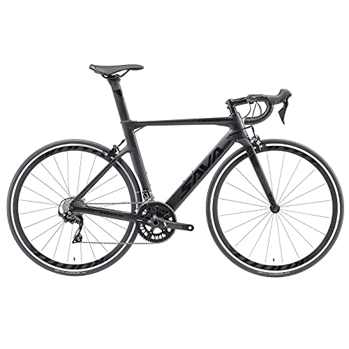 Bicicletas de carretera : SAVADECK Bicicleta de Carretera de Carbono, Warwinds3.0 700C con Shimano Sora 3000 18S, Neumáticos 25C y Freno Double V (Gris-New, 47cm)
