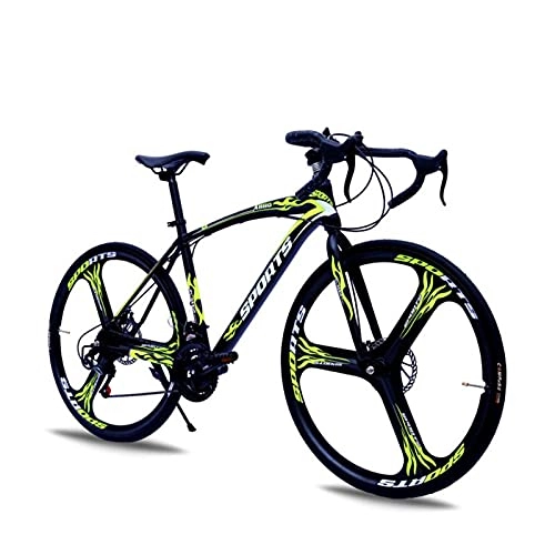 Bicicletas de carretera : SHTST Bicicleta de Carretera 700C - Palanca de Cambio de 21 velocidades y Frenos de Doble Disco para Carreras Adultos, Bicicleta a través del país (Color : Black Green)