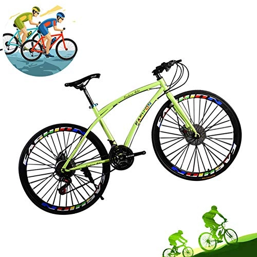 Bicicletas de carretera : XIYAN Bicicleta De Color para Estudiantes, 21~30 Velocidades, Amortiguador Disco para Hombres Y Mujeres Bicicleta De Entrenamiento De Carrera Variable Adecuada para Viajes Al Aire Libre, Verde