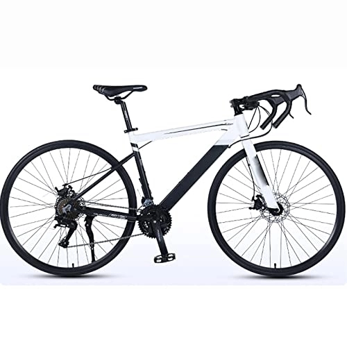 Bicicletas de carretera : YXGLL Bicicleta de Carretera con Curva de aleación de Aluminio de 27, 5 Pulgadas para Adultos 700C27, Disco de Aceite de Velocidad Variable, Bicicleta Ultraligera para Estudiantes (White)