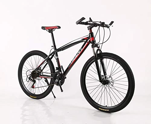 Bicicletas de montaña : 24 / 26 pulgadas Mountain Bike MTB con freno de disco, bicicleta para hombres y mujeres, 21 / 24 / 27 / 30 velocidades Shimano, color rojo, tamaño 24inch 24 Speed