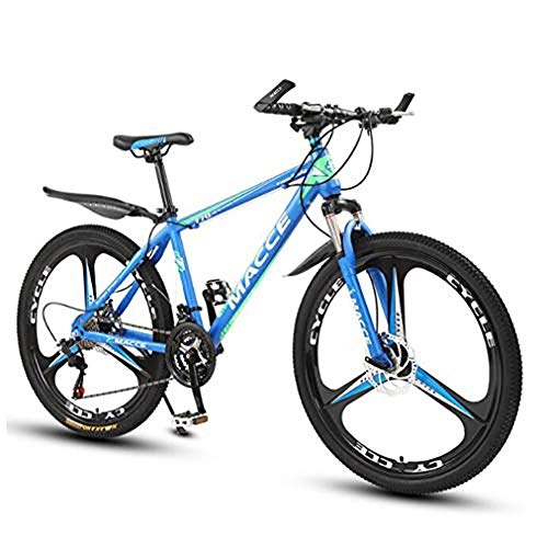 Bicicletas de montaña : B-D Bicicleta De Montaña 21 Velocidades MTB Bicicleta De 26 Pulgadas Horquilla De Suspensión Bike 3 Cuchillas Integradas, Azul