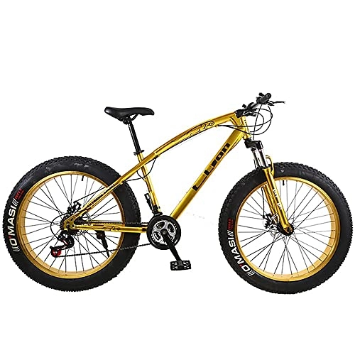 Bicicletas de montaña : Bananaww Bicicleta de Montaña de 26 Pulgadas, Frenos de Disco Hidráulicos de 7 / 21 / 24 / 27 / 30 Velocidades con Horquilla de Suspensión, Fat Bike Hardtail de Marco de Acero de Alto Carbono