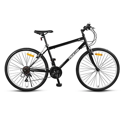 Bicicletas de montaña : Bicicleta, bicicleta de montaña, bicicleta de 24 velocidades, para adultos y adolescentes, con rueda de 26 pulgadas y marco de acero con alto contenido de carbono, freno de disco doble / Negro /