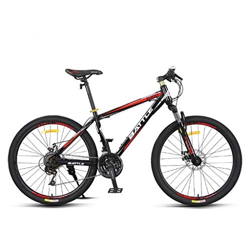 Bicicletas de montaña : Bicicleta de Montaa, BTT, De 26 pulgadas de bicicletas de montaña, bicicletas de marco de acero al carbono, doble disco de freno y suspensin delantera, la rueda de radios MTB Bike ( Color : Red )