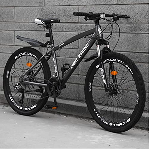 Bicicletas de montaña : Bicicleta de montaña, 26 "bicicleta De Montaña De Adultos De Ruedas, Bicicletas De Carretera De Acero Altamente Carbono 21 / 24 / 27 Velada Suspensión Completa Montaña Bicicl(Size:21 speed , Color:Black)