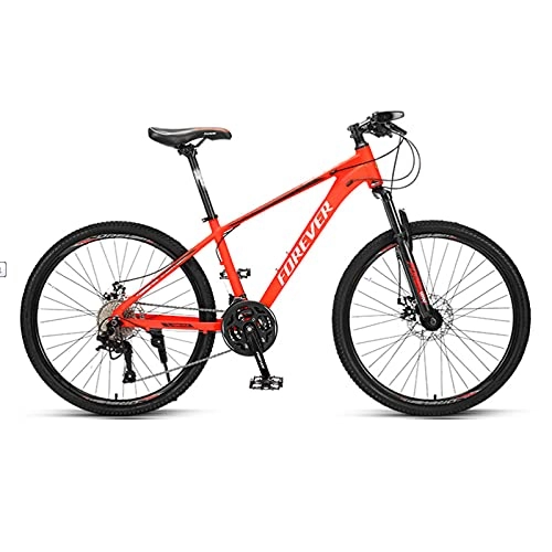 Bicicletas de montaña : Bicicleta de montaña, Adultos Bicicleta De Montaña, Bicicleta 26 "ruedas De Aleación De Aluminio Marco De Aleación 27 Velocidad Bicicleta Compución Completer Bici Compución Dual Disco Fre(Color:rojo)