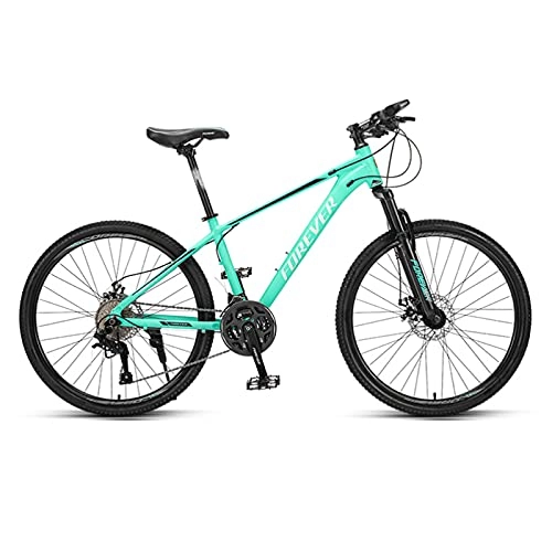 Bicicletas de montaña : Bicicleta de montaña, Adultos Bicicleta De Montaña, Bicicleta 26 "ruedas De Aleación De Aluminio Marco De Aleación 27 Velocidad Bicicleta Compución Completer Bici Compución Dual Disco Fre(Color:Verde)