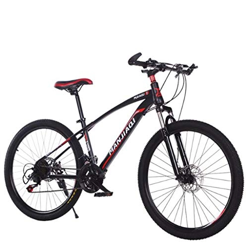 Bicicletas de montaña : Bicicleta de Montaña, Barranco de bicicletas con suspensión de doble disco de freno delantero 24 velocidades Bicicletas 24" 26" de la montaña, marco de acero al carbono ( Color : A , Size : 26 inch )