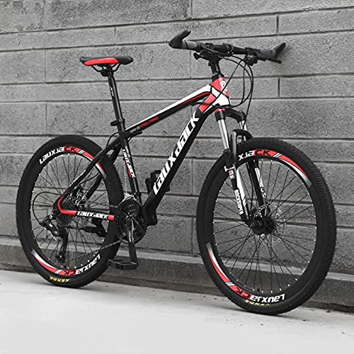 Bicicletas de montaña : Bicicleta de montaña, Bicicleta De Montaña Al Aire Libre, 21 / 24 / 27 Velocidad Bicicleta De 26 Pulgadas Mountain Mountain Bike High-carbon Acero De Carbono Doble Disco Freno Bi(Size:24 speed , Color:Red)