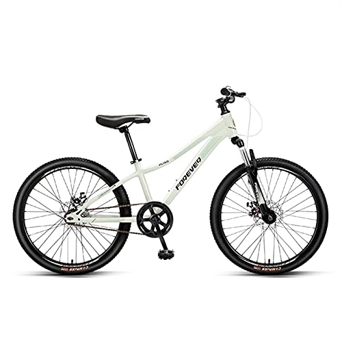 Bicicletas de montaña : Bicicleta de montaña, Bicicleta De Montaña De 24 ", Rueda De Radio Bicicleta De Aleación De Aluminio Bicicleta De Cercanías Doble Amortiguador Bicicleta De Carretera Deportiva Al Aire Li(Color:blanco)