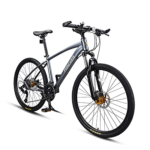 Bicicletas de montaña : Bicicleta de montaña, Bicicleta De Montaña De 26 Pulgadas, Hombres Y Mujeres Deportes Al Aire Libre Para Mujer Bicicleta De Doble Disco De Disco De Aluminio De La Aleación De Aluminio.(Color:gris)