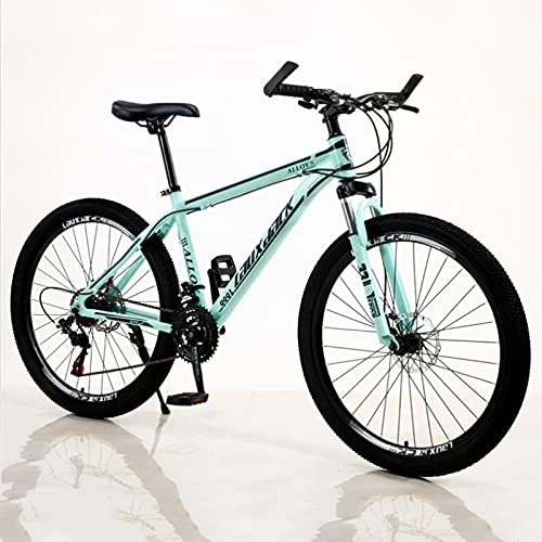 Bicicletas de montaña : Bicicleta de montaña, Bicicleta De Montaña De Aleación De Aluminio De 26 Pulgadas, Bicicleta De Montaña De Amortiguador De Doble Disco 21 / 24 / 27 Velocidad Mtb Bicicleta Para(Size:27 speed , Color:Green)