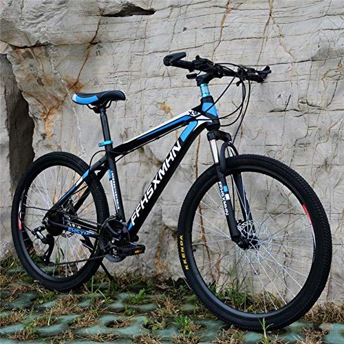 Bicicletas de montaña : Bicicleta De Montaña, Bicicleta De Montaña De Doble Suspensión De 24 Pulgadas / 26 Pulgadas Bicicleta De Trail 24 Velocidades Velocidad Variable Acero Con Alto Contenido De Carbono, Black blue, 24inch