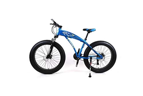 Bicicletas de montaña : Bicicleta de Montaña Bicicleta de Montaña para Hombre 7 / 21 / 24 / 27 Velocidades, 26 Pulgadas Fat Tire Road Bicicleta de Bicicleta de Nieve Pedales con Freno de Disco Y Horquilla de Suspensión, Azul