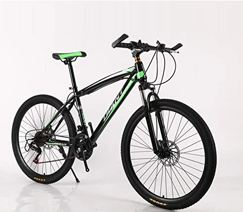 Bicicletas de montaña : Bicicleta de montaña de 24 / 26 pulgadas con freno de disco para hombres y mujeres, 21 / 24 / 27 / 30 velocidades de transmisión Shimano, color verde, tamaño 26inch 24 Speed
