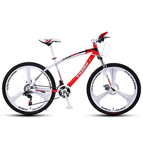 Bicicletas de montaña : Bicicleta de montaña de 24 velocidades para Hombres y Mujeres Bicicleta de Carretera Todo Terreno Trail Suspensión Completa MTB Freno de Disco Doble Rueda de 26 Pulgadas, Rojo
