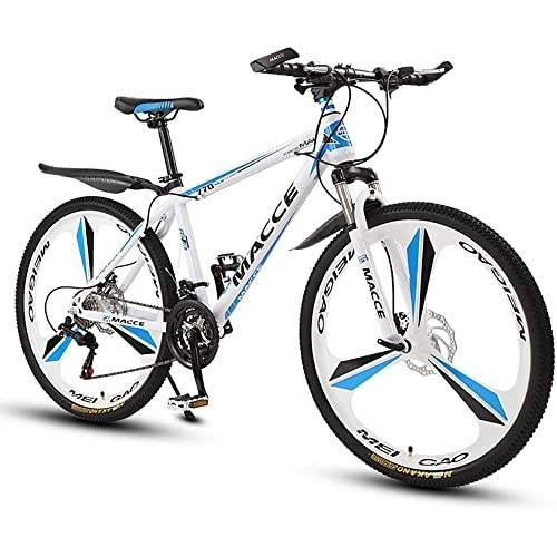 Bicicletas de montaña : Bicicleta de montaña de 26 pulgadas 3 ruedas de corte Bicicleta de montaña de suspensión completa con bloqueo Horquilla de suspensión 150 kg de capacidad de carga adecuada para adultos, Blanco, 27speed