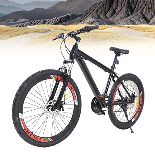 Bicicletas de montaña : Bicicleta de montaña de 26 pulgadas de 21 velocidades para adultos, bicicleta urbana para mujeres y hombres, marco de acero al carbono, freno de doble disco, una sola pieza ligera para adolescentes