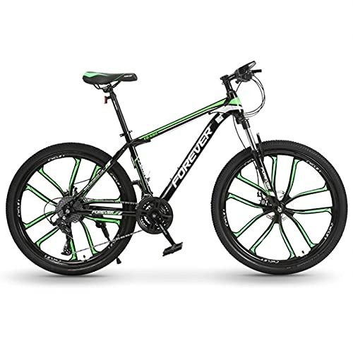 Bicicletas de montaña : Bicicleta de montaña, Hombres De La Bicicleta De Montaña, Ruedas De 26 Pulgadas 27 Bicicletas De Velocidad Para Las Bicicletas De La Carretera De Ahorro De Mano De Obra, Fr(Size:27 speed , Color:Green)