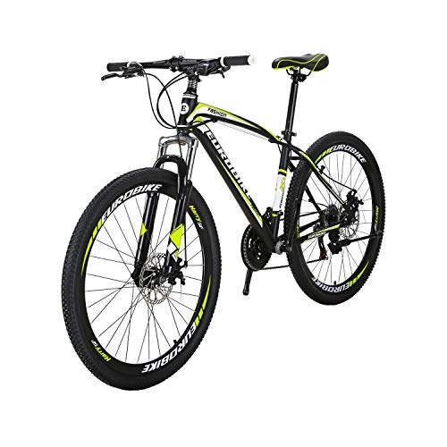 Bicicletas de montaña : Bicicleta de montaña LZBIKE BICYCE X1-27.5 21 velocidades cambio izquierdo 3 derecho 7 marco absorción de golpes bicicleta de montaña amarillo