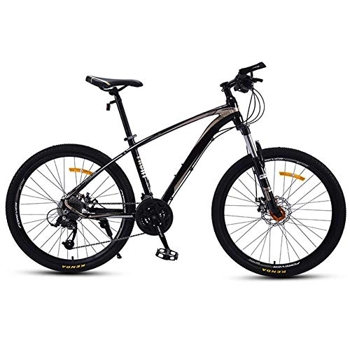 Bicicletas de montaña : Bicicleta de montaña para Adultos Cuadro de aleación de Aluminio Ligero de 30 velocidades Horquilla de suspensión de Doble Disco Freno Rueda de 27.5 Pulgadas Negro + Gris