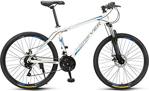 Bicicletas de montaña : Bicicleta de montaña para adultos, sin marca Forever con asiento ajustable, YE880, 24 velocidades, aleación de aluminio / marco de acero, color 27.5 pulgadas aleación blanco-azul, tamaño 27.5