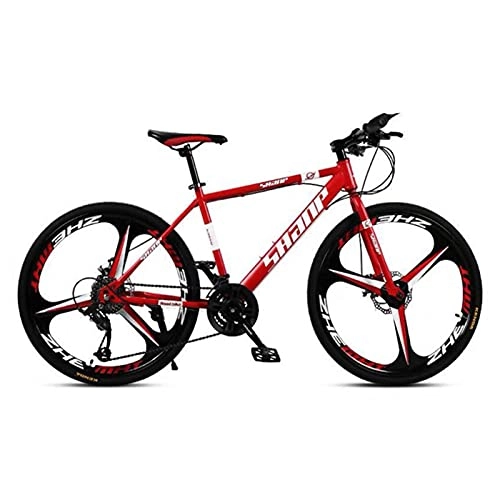 Bicicletas de montaña : Bicicleta De Montaña Roja 24 Pulgadas-27 Velocidad Off-Road Mountain Bike para Hombres Adultos Y Mujeres Doble Disco Brake Beach Moto De Nieve Bicicleta Ligero MTB Mes