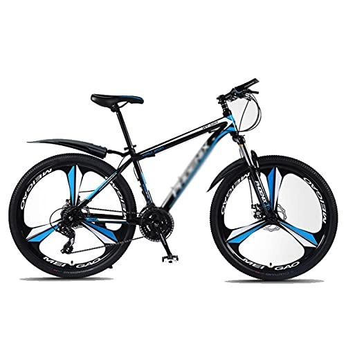 Bicicletas de montaña : Bicicleta Montaña 26 "motos De Montaña Bicicleta De Montaña Para Adultos Bicicleta, Bicicleta De 24 Velocidades, Freno De Disco Doble De Acero De Alto Carbono Para Un Sendero(Size:24 Speed, Color:Azul)