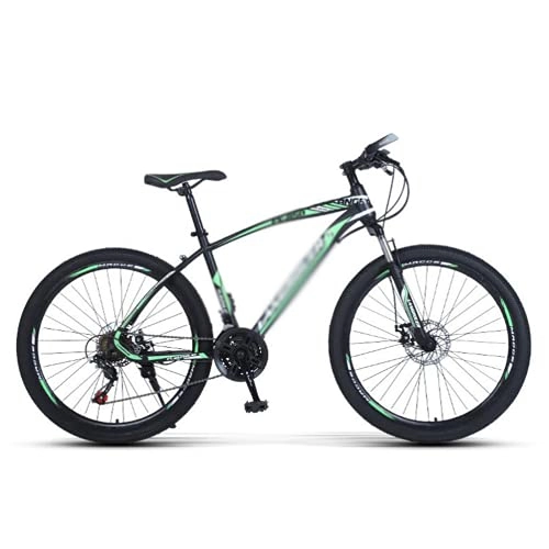 Bicicletas de montaña : Bicicleta Montaña 26 Pulgadas Hablillas Ruedas Bicicletas De Montaña Para Hombres Mujer Adulto Y Adolescentes 21 / 24 / 27 Velocidad Dual Disco Freno Bicicleta Marco De Acero De(Size:21 Speed, Color:Verde)