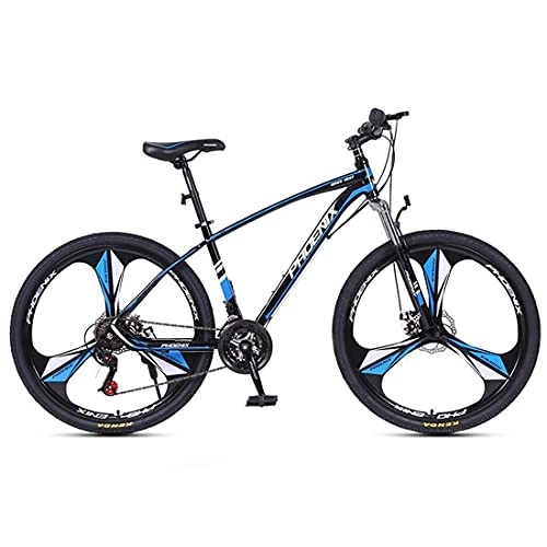 Bicicletas de montaña : Bicicleta Montaña 27.5 Pulgadas Ruedas Bicicleta De Montaña Marco De Acero Al Carbono 24 / 27 Frenos De Acero Delantero Y Trasero De Velocidad Bicicleta Adecuada Para Hombres Y(Size:27 Speed, Color:Azul)