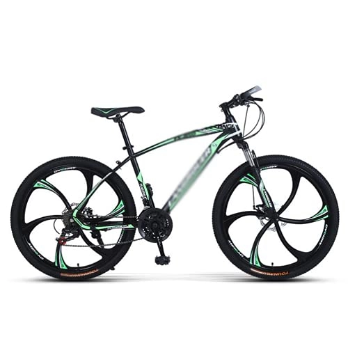 Bicicletas de montaña : Bicicleta Montaña Ruedas De 26 Pulgadas 21 / 24 / 27 Velocidad Para Hombre Bicicleta De Acero Altamente Carbono Con Suspensión Delantera Para Hombres Mujer Adulto Y Adolescentes(Size:24 Speed, Color:Verde)