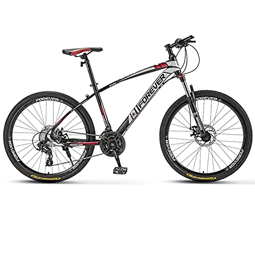 Bicicletas de montaña : Bicicletas de Montaña Bicicleta de montaña con horquilla de suspensión de 26 pulgadas, Bicicleta de montaña de 27 velocidades para adultos, Cuadro de acero al carbono Bicicleta urban(Color:Rojo negro)