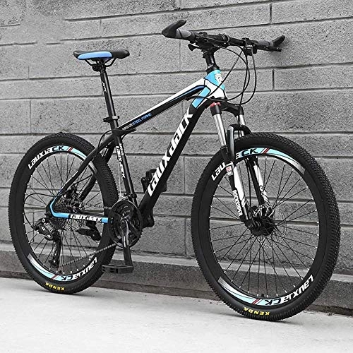 Bicicletas de montaña : Bicicletas de montaña Bicicletas 21 velocidades Marco Ligero de Acero al Carbono Rueda de Freno de Disco de Bicicleta de Carretera Rueda de radios, Azul, 26 Pulgadas