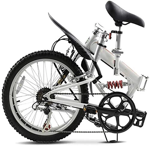 Bicicletas de montaña : Bicicletas de montaña CHHD, bicicletas de montaña para adultos, bicicleta de suspensión completa de 20 pulgadas y 6 velocidades, cuadro de acero de alto carbono, bicicleta de montaña para mujer para h
