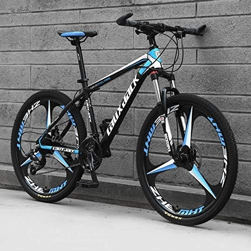 Bicicletas de montaña : Bicicletas de montaña Freno de Doble Disco hidráulico Bicicleta de montaña Bicicleta de Carretera para Estudiantes Masculinos y Femeninos Rueda de 24 Pulgadas MTB, Blanco y Azul, 30 velocidades