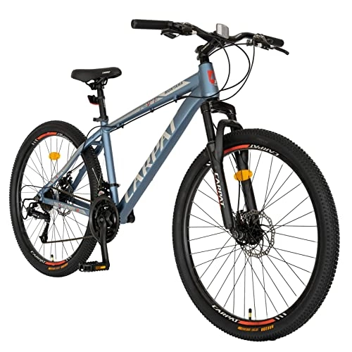 Bicicletas de montaña : Carpat Sport Bicicleta de montaña de 26 pulgadas de aluminio, cambio Shimano de 21 velocidades, freno de disco, para adultos, color azul