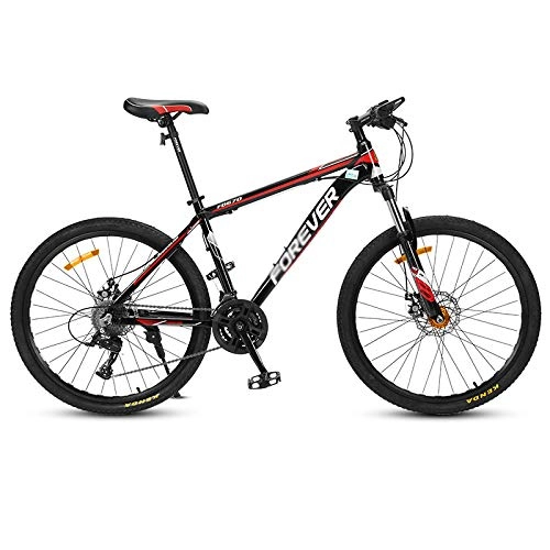 Bicicletas de montaña : Chengke Yipin Outdoor Mountain Bike Bicycle Speed Bicycle 24 Inch 24 Speed High Carbon Steel Frame Student Youth Shockproof Mountain Bike-Rojo