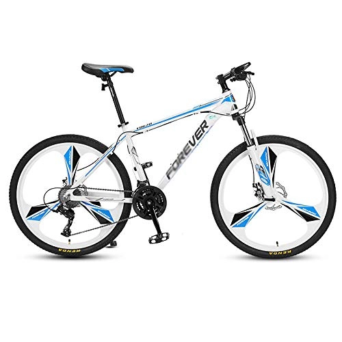 Bicicletas de montaña : Chengke Yipin Outdoor Mountain Bike Bicycle Speed Change Bicycle 26 Inch One Wheel High Carbon Steel Frame Student Youth Shock-Absorbing Mountain Bike-Azul_24 velocidades