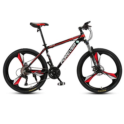 Bicicletas de montaña : Chengke Yipin Outdoor Mountain Bike Bicycle Speed Change Bicycle 26 Inch One Wheel High Carbon Steel Frame Student Youth Shock-Absorbing Mountain Bike-Rojo_24 velocidades