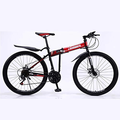 Bicicletas de montaña : Dapang Bicicleta de montaña de 30 velocidades, Marco de Acero, 26 Pulgadas, Ruedas de 3 radios, Doble suspensin, Bicicleta Plegable, 8, 30speeds