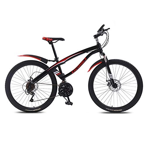 Bicicletas de montaña : DGAGD 26 Inch Mountain Bike Variable Speed ​​Lightweight Adult 21 Speed ​​Bicycle Spoke Wheel-Black Red