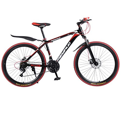 Bicicletas de montaña : DGAGD 26 Pulgadas Bicicleta de montaña Bicicleta Macho y Hembra Velocidad Variable Ciudad aleación de Aluminio Rueda de radios de Bicicleta-Rojo Negro_21 velocidades
