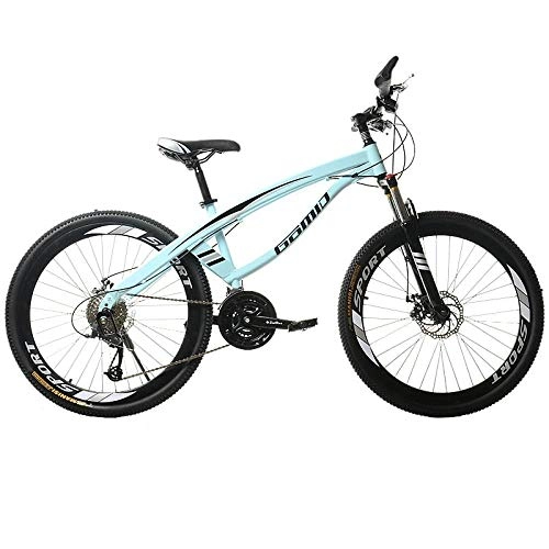 Bicicletas de montaña : DGAGD Bicicleta Adulta Ligera de Velocidad Variable de Bicicleta de montaña de 26 Pulgadas con 40 Ruedas de Corte-Azul Claro_27 velocidades