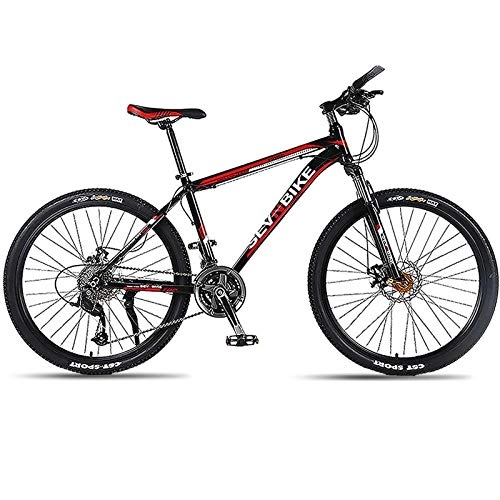 Bicicletas de montaña : DGAGD Bicicleta de Carretera de Rueda de radios de Velocidad Variable con Marco de aleacin de Aluminio de 26 Pulgadas-Rojo Negro_27 velocidades