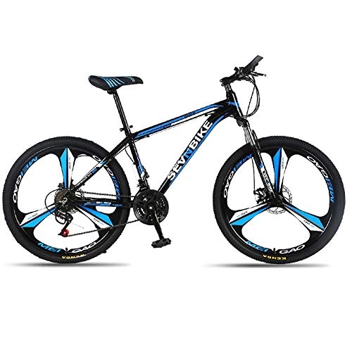 Bicicletas de montaña : DGAGD Bicicleta de Carretera de Tres Ruedas con Velocidad Variable de Bicicleta de montaña con Marco de aleacin de Aluminio de 26 Pulgadas-Azul Negro_24 velocidades